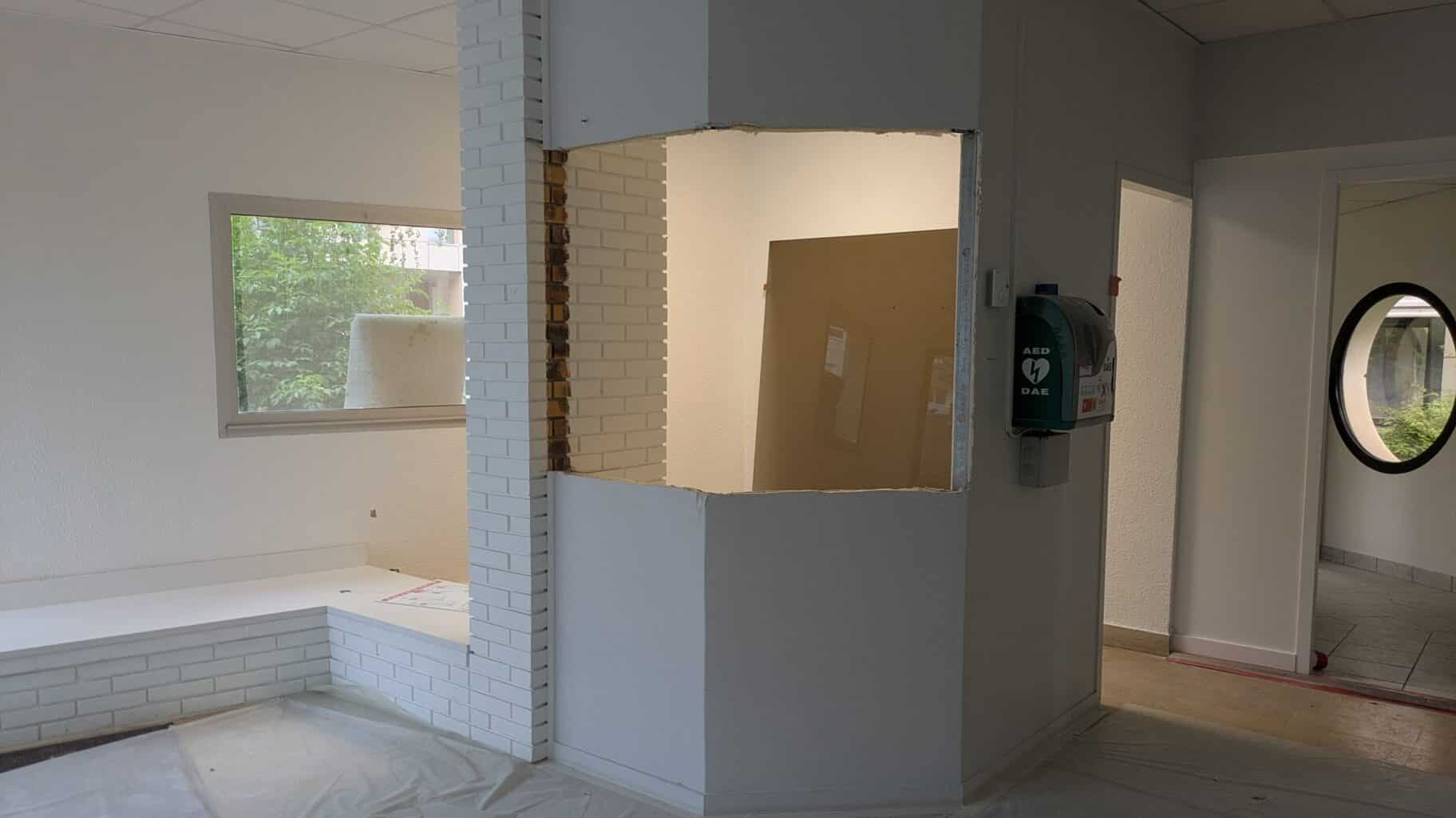 Création d'un espace d'accueil dans des bureaux